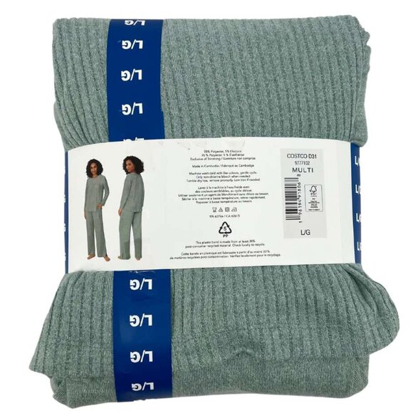 Midnight Carole Hochman Women's Green Lounge Set: 2 Pieces | Size Large - Picture 2 of 2